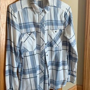 Light blue and white flannel